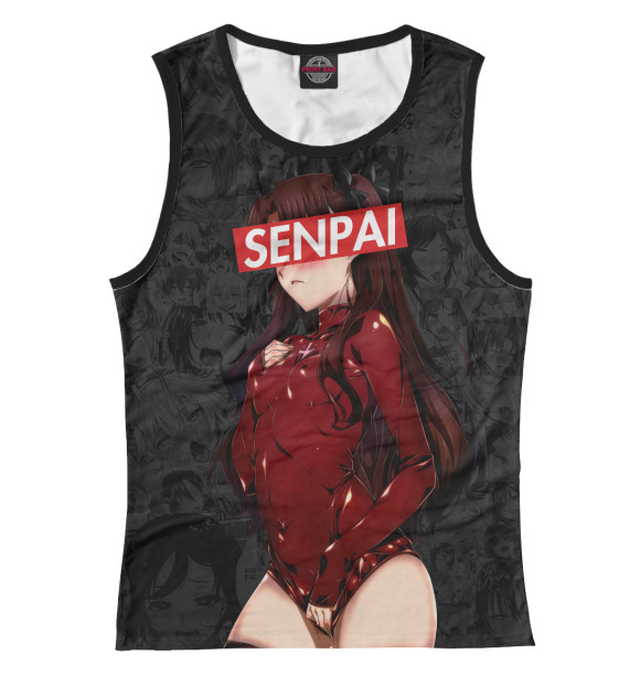 Женская майка с изображением Senpai (Anime) цвета Белый