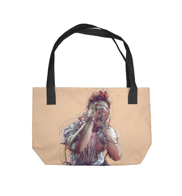 Пляжная сумка с изображением Крик от боли цвета 