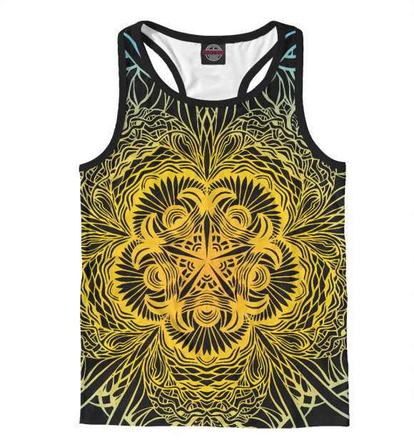 Мужская майка-борцовка с изображением Мандала цвета Белый