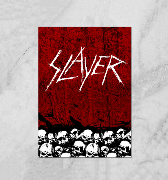 Плакат с притом Slayer Red цвета Белый Плакат с изображением Slayer Red цвета Белый
