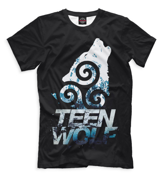 Футболка для мальчиков с изображением Волчонок цвета Черный