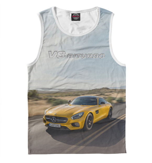 Майка для мальчика с изображением V8 Biturbo цвета Белый