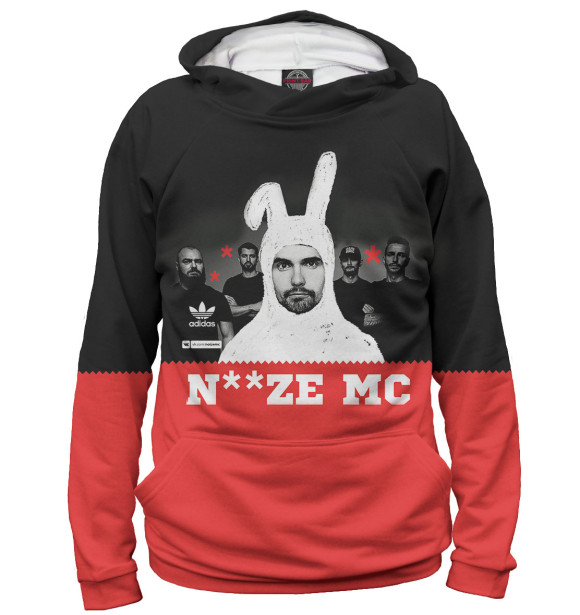 Мужское худи с изображением Noize MC цвета Белый