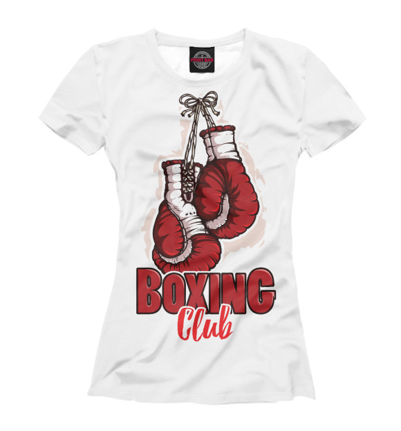 Женская футболка с изображением Boxing club цвета Белый