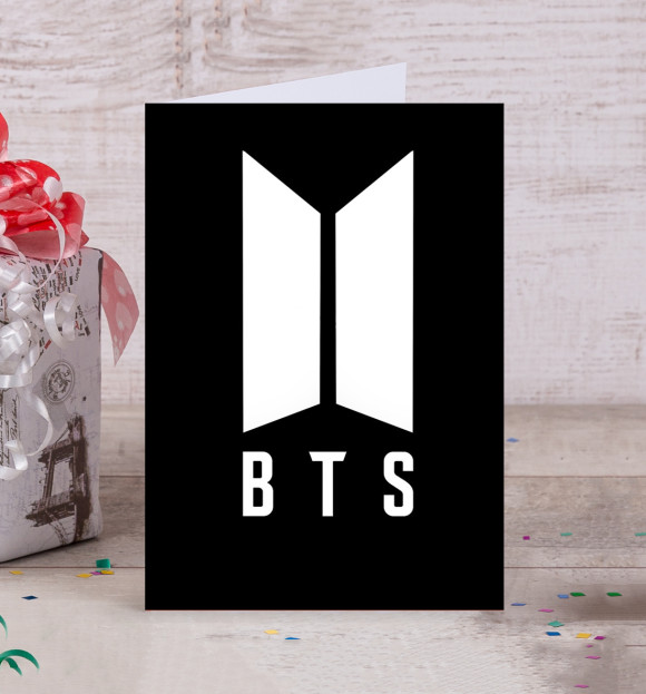 Открытка с изображением New BTS цвета Белый