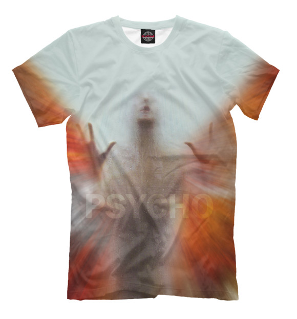 Мужская футболка с изображением Psycho цвета Молочно-белый