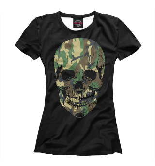 Женская футболка Камуфлированный череп