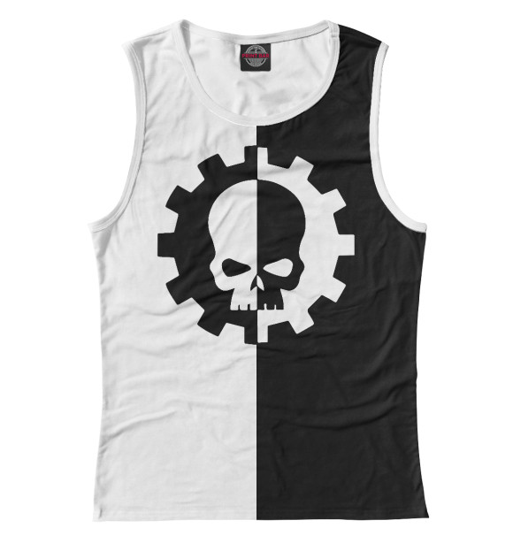 Майка для девочки с притом Adeptus Mechanicus цвета Белый Майка для девочки с изображением Adeptus Mechanicus цвета Белый