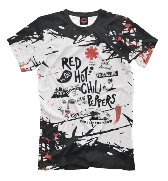 Мужская футболка с изображением Red Hot Chili Peppers цвета Белый