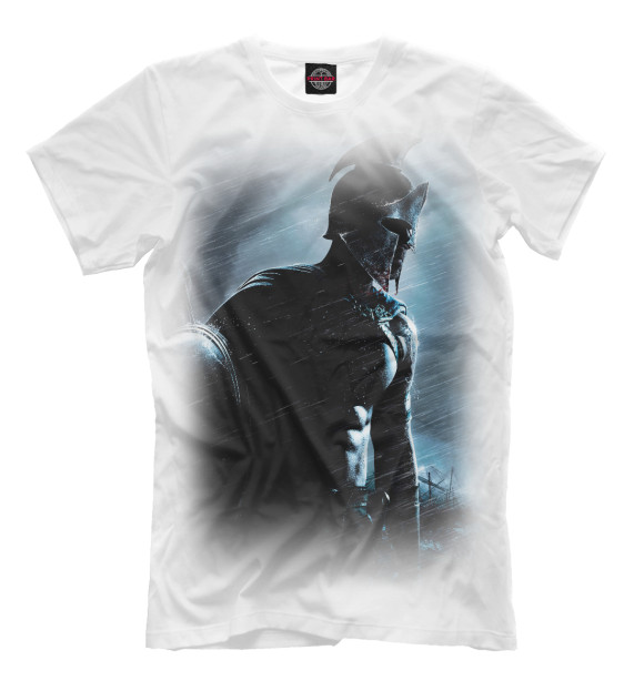 Мужская футболка с изображением Воин цвета Молочно-белый
