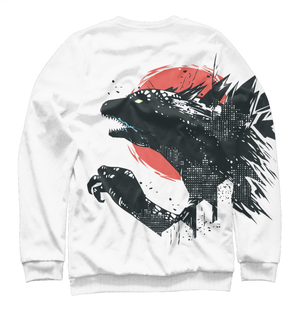 Мужской свитшот с изображением Godzilla цвета Белый
