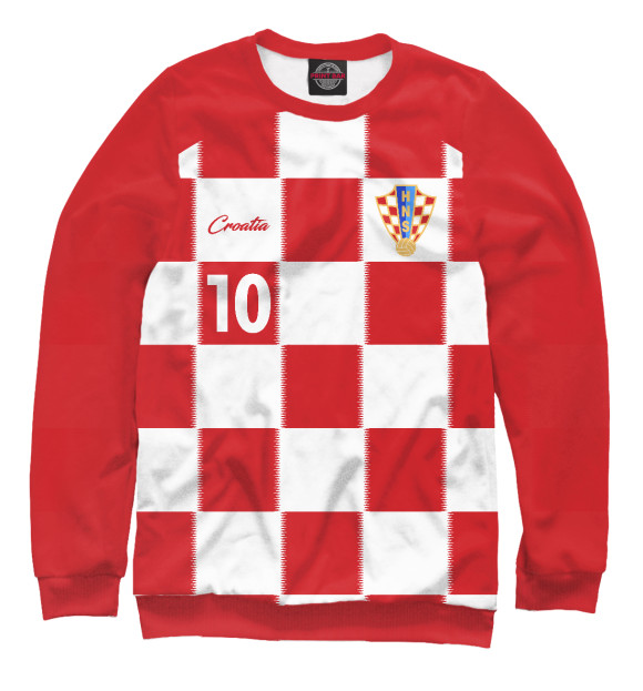 Мужской свитшот с изображением Лука Модрич - Сборная Хорватии цвета Белый