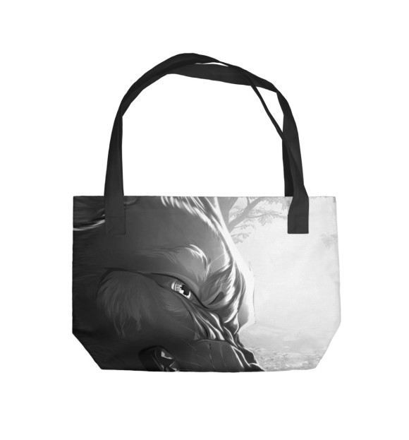 Пляжная сумка с изображением Серый волк цвета 