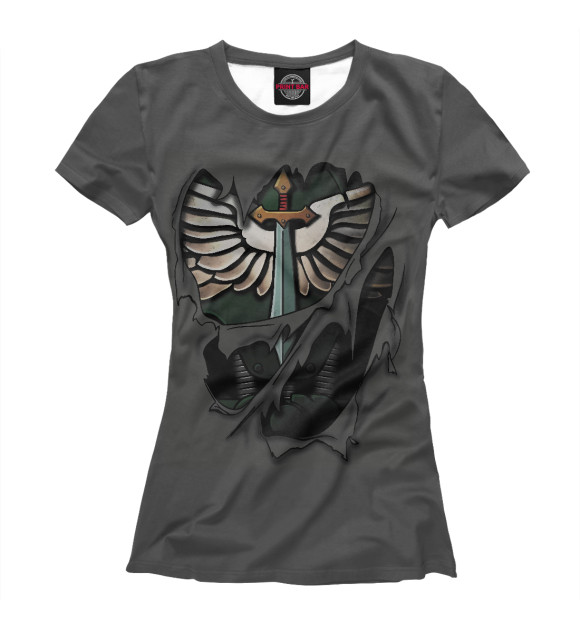 Женская футболка с изображением Тёмные Ангелы цвета Белый