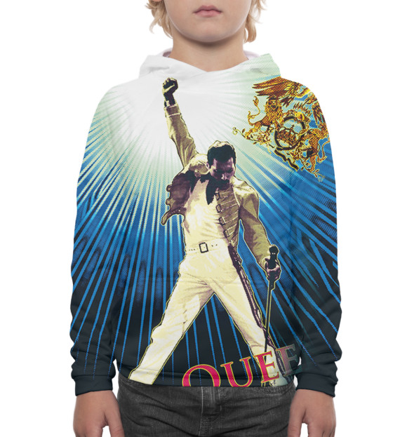 Худи для мальчика с изображением Freddie Mercury цвета Белый