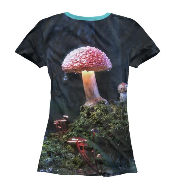 Женская футболка с изображением Грибы цвета Белый