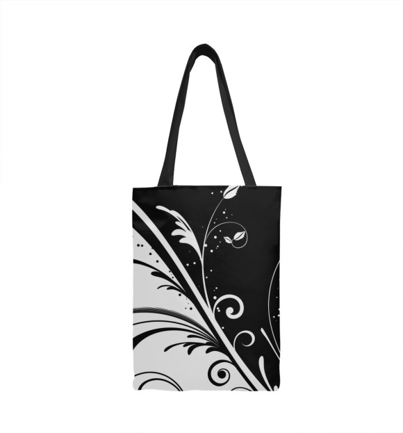 Сумка-шоппер с изображением Черно-белый узор цвета 