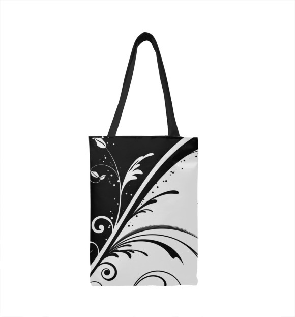 Сумка-шоппер с изображением Черно-белый узор цвета 
