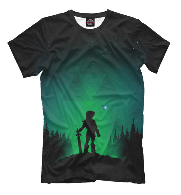 Мужская футболка с изображением Legend of Zelda цвета Черный
