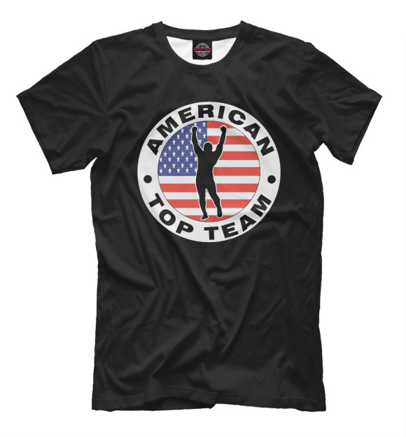 Мужская футболка с изображением American Top Team black цвета Черный