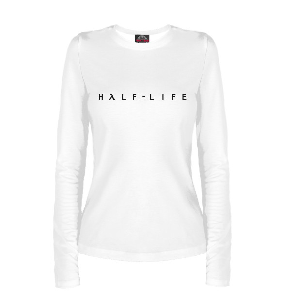 Женский лонгслив с притом Half Life цвета Белый Женский лонгслив с изображением Half Life цвета Белый