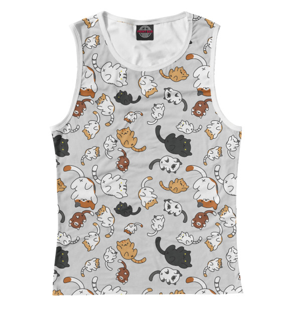 Майка для девочки с изображением Беспечные Коты цвета Белый