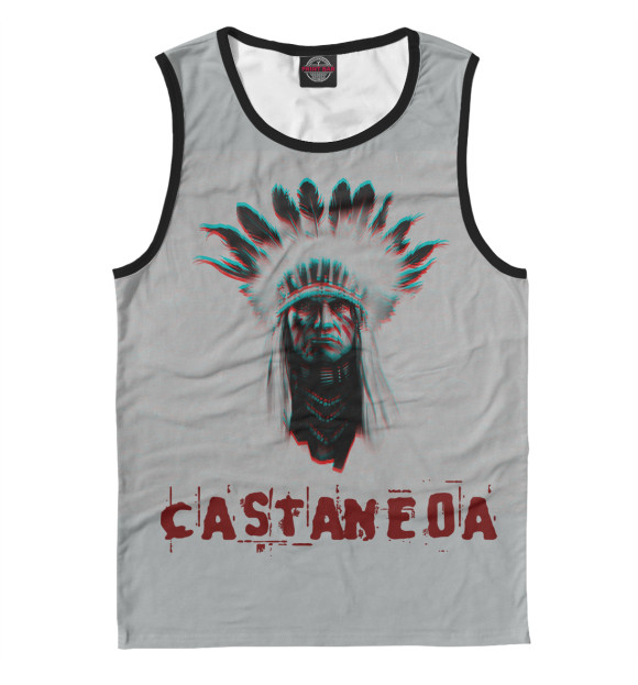 Мужская майка с изображением Карлос Кастанеда цвета Белый