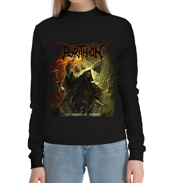 Женский хлопковый свитшот с изображением Pyrithion цвета Черный