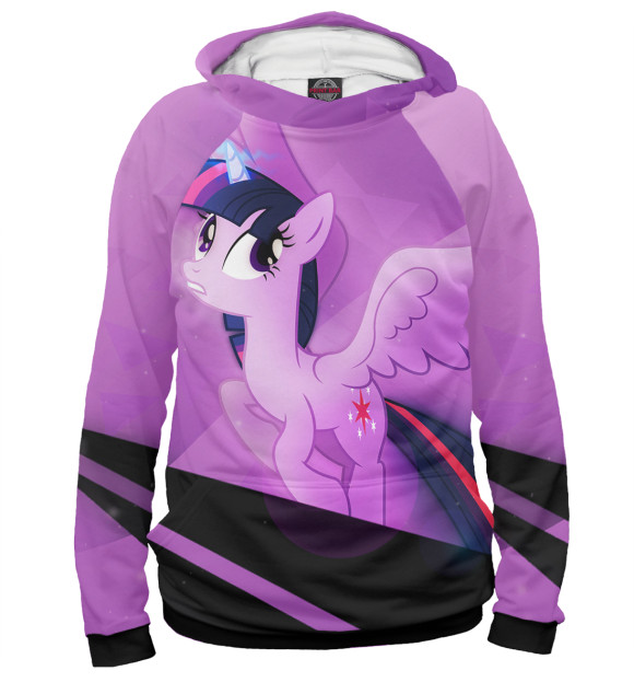 Женское худи с изображением Pony цвета Белый