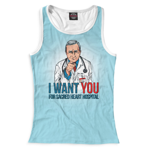 Женская майка-борцовка с изображением Боб Келсо цвета Белый