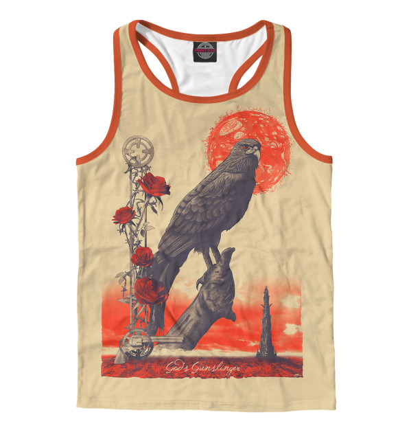 Мужская майка-борцовка с изображением Тёмная башня цвета Белый