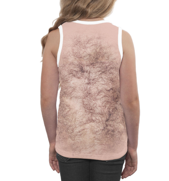 Майка для девочки с изображением Волосатая грудь цвета Белый