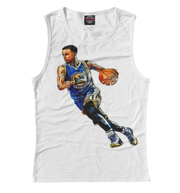 Женская майка с изображением Stephen Curry цвета Белый