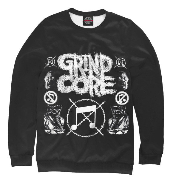 Женский свитшот с изображением Grindcore цвета Белый