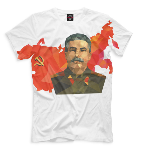 Футболка для мальчиков с изображением Сталин цвета Молочно-белый