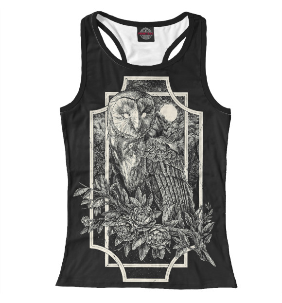 Женская майка-борцовка с изображением Dark Owl цвета Белый