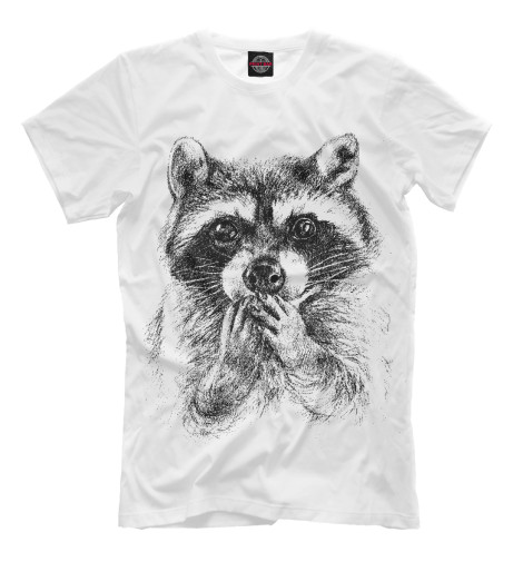 

Футболки Print Bar, Молочно-белый, Енот