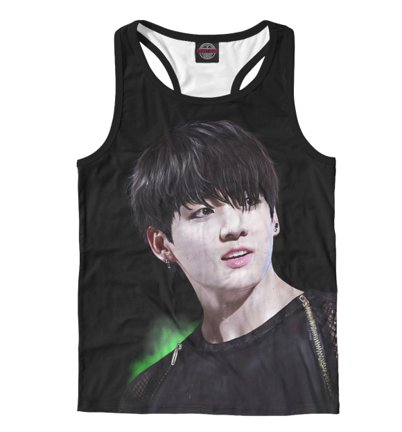 Мужская майка-борцовка с изображением BTS Jungkook цвета Белый