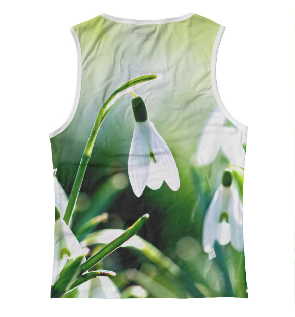 Женская майка с изображением Подснежник цвета Белый