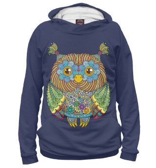 Мужское худи Friendly Zentangle Owl