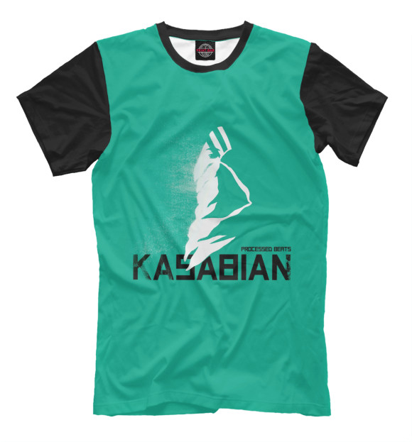 Мужская футболка с изображением Kasabian цвета Грязно-голубой