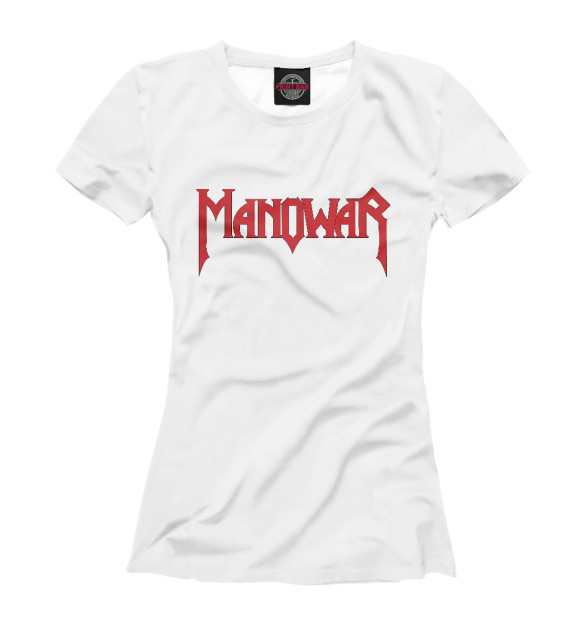 Футболка для девочек с изображением Manowar цвета Белый