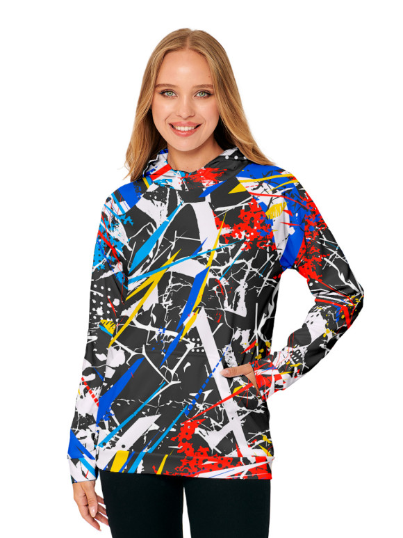 Женское худи с изображением Геометрия цвета Белый