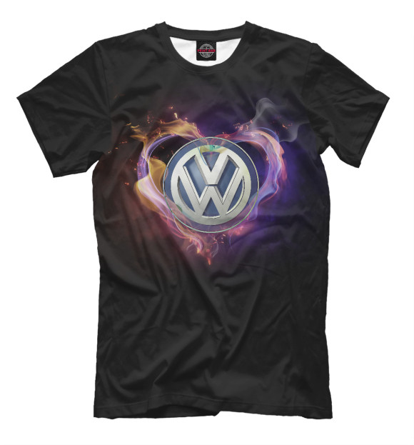 Мужская футболка с изображением Volkswagen цвета Белый