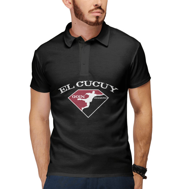 Мужское поло с притом Тони Фергюсон Эль Кукуй цвета Белый Мужское поло с изображением Тони Фергюсон Эль Кукуй цвета Белый