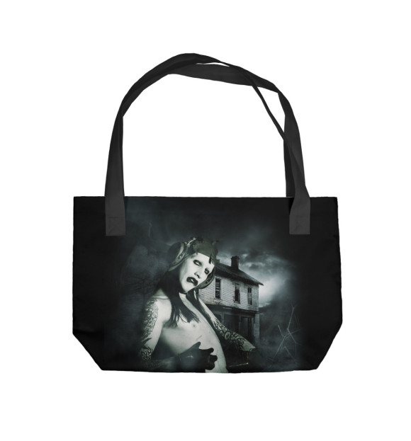Пляжная сумка с изображением Marilyn Manson цвета 