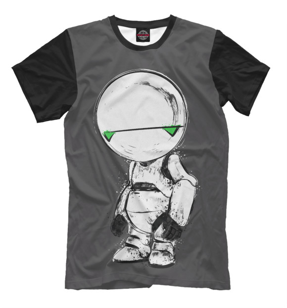Мужская футболка с изображением Paranoid Android цвета Серый