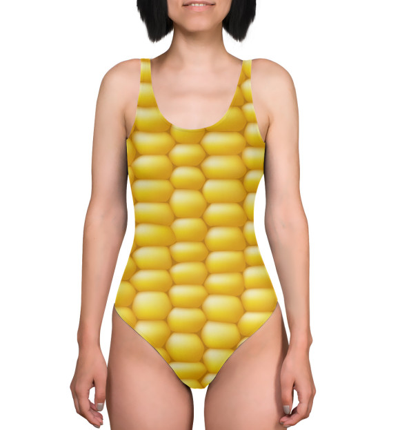 Купальник-боди с изображением Кукуруза цвета 