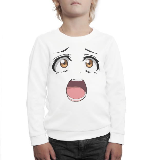 Свитшот для мальчиков с изображением Аниме цвета Белый