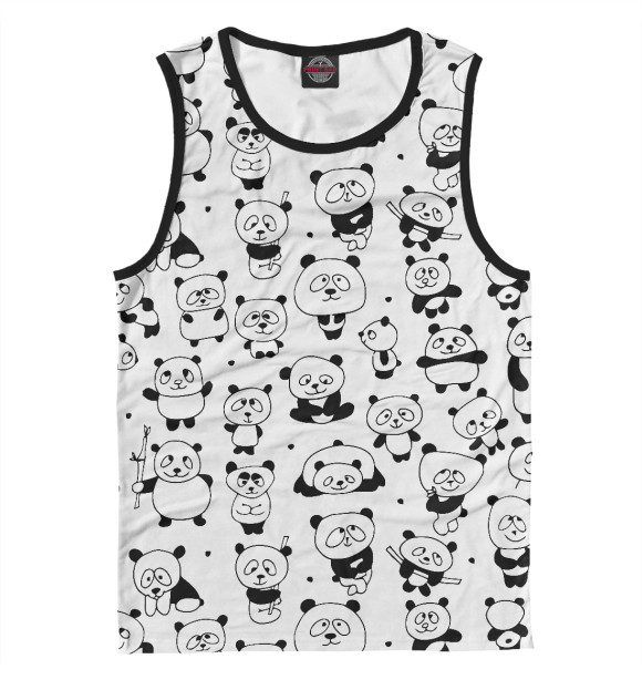Майка для мальчика с притом Панда цвета Белый Майка для мальчика с изображением Панда цвета Белый